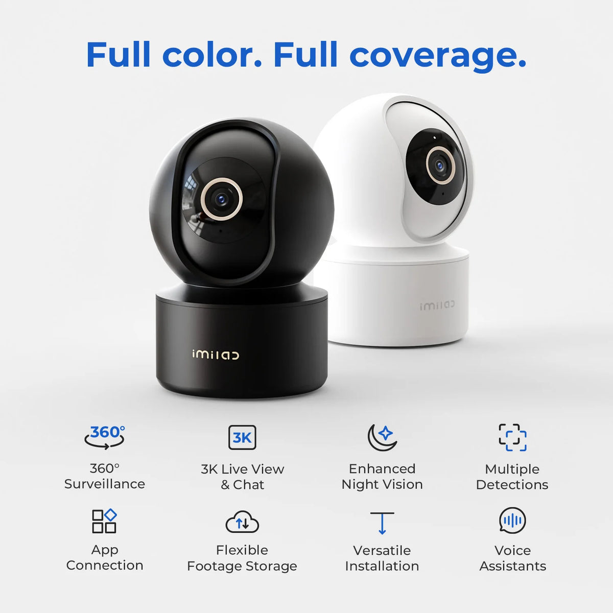 IMILAB C22 3K Security Indoor Camera - 360° View Home Camera with Color Night Vision for Baby/Pet Monitor WiFi6 AI Detection