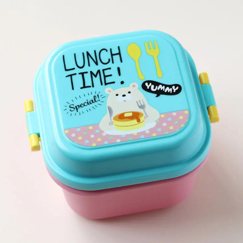 Cartoon Healthy Plastic Lunch Box Microwave Oven Lunch Bento Boxes Kid Lunchbox