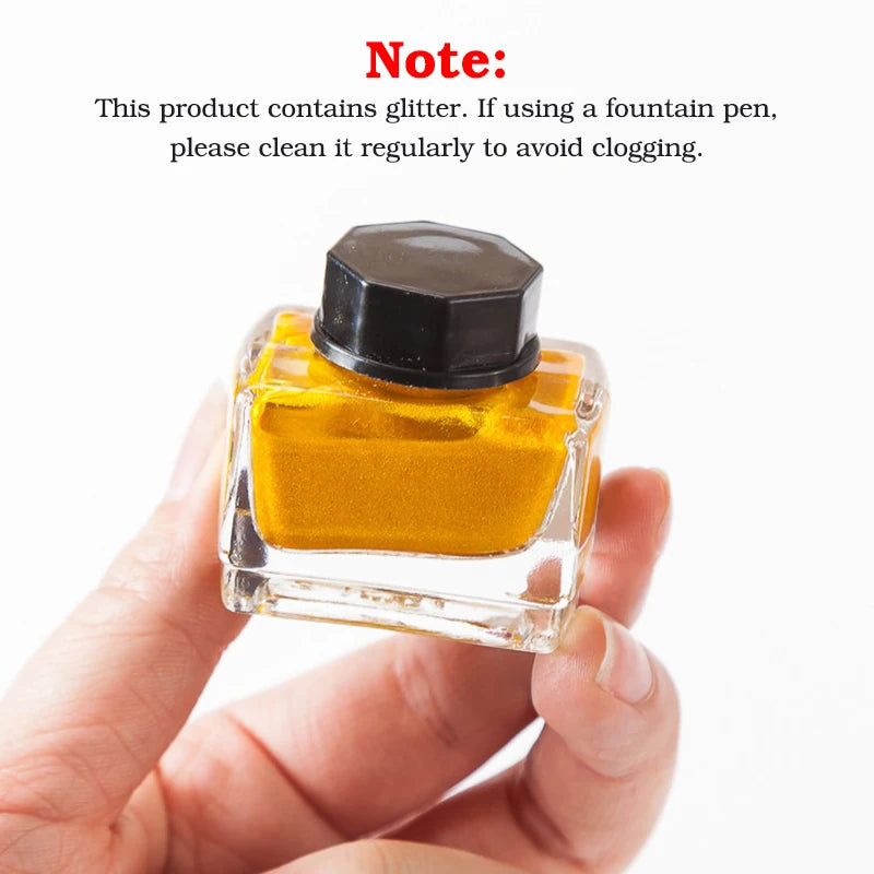 17 Color Glitter Ink 15ml Fountain Pen Ink,Artist's Pen,Suitable For Fountain Pens,Glass Pens,Dip Pens,And Everyday Writing