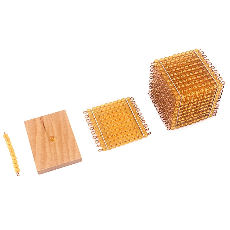Montessori Math Educational Toys Gold Beads Material Symbols With Trays Kids 5 Years Teaching Toys Students Learning Arithmetic