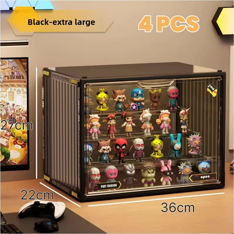 Large Containerized Designs Acrylic Organizer for Collectible Figures and Blind Box Toys Action Figures Desktop Organizers Box