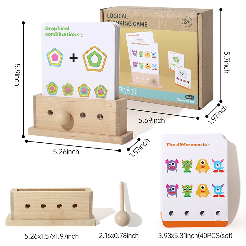 Logic Puzzle Game Educational Toy Set for Kids Logic Unlocking Game Alphabet Learning Activities Preschool Skills Development