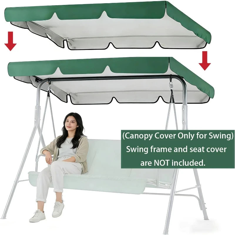 Oxford Fabric Swing Canopy Cover Waterproof UV Protection Sunshade for Patio Swing Chair Outdoor Garden Furniture
