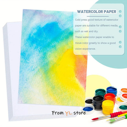 25 sheets, 300g watercolor paper, suitable for professional painting, thick paper for watercolor, drawing, origami and art schoo