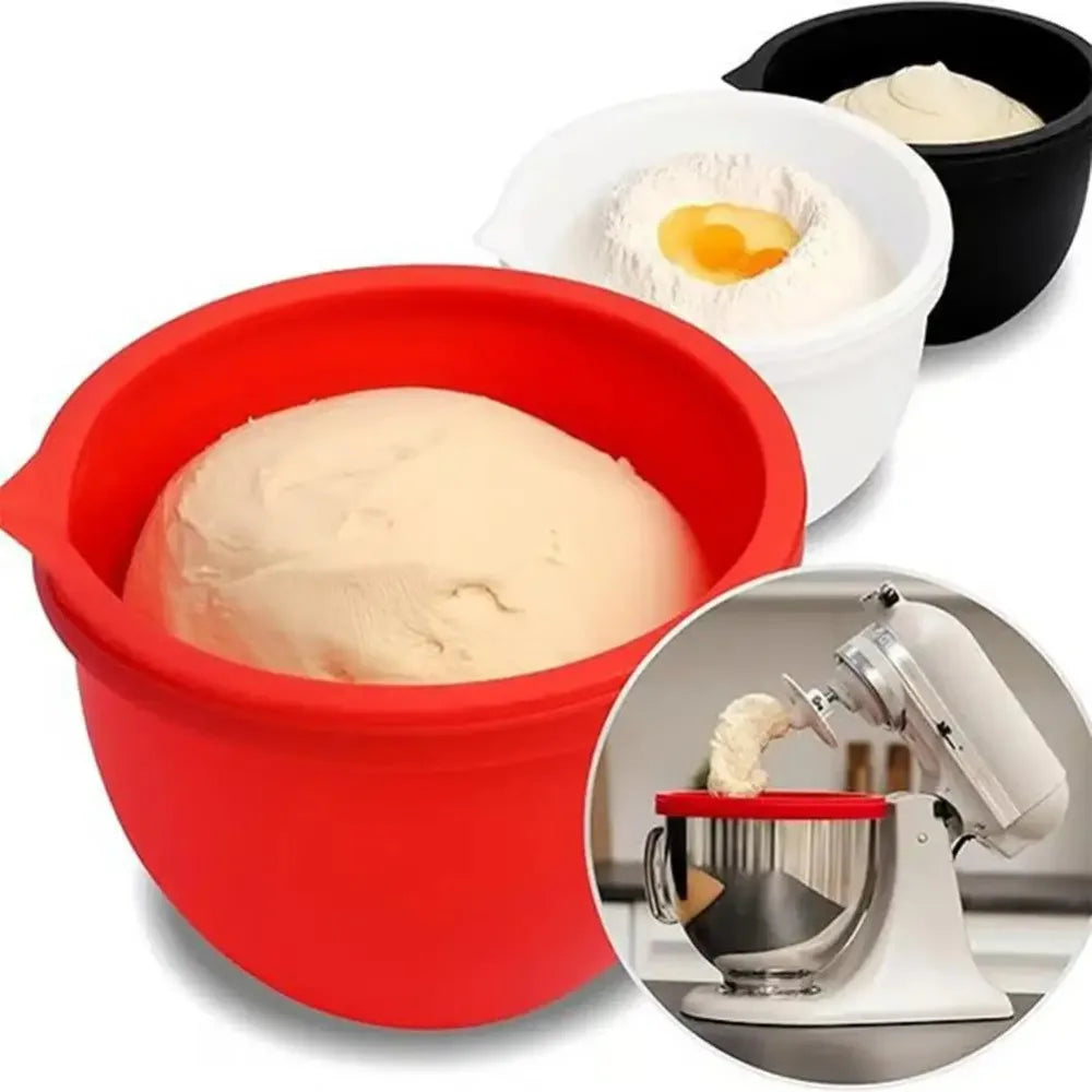Stand Mixer Silicone Bowl Insert with Lid Dishwasher Microwave Safe Liner Reusable Kitchen Baking Accessory Easy Clean Non-Stick