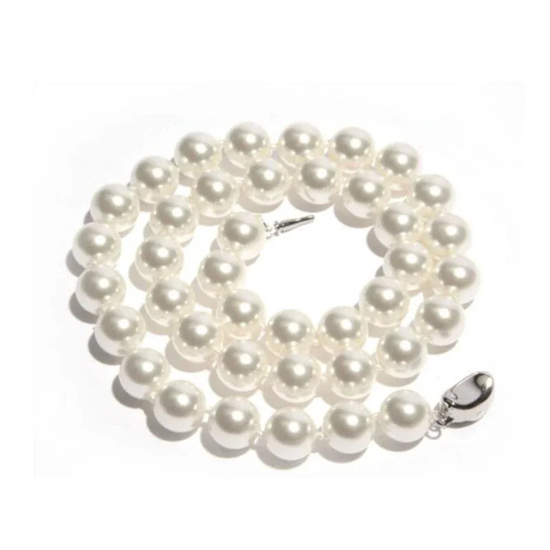 Multicolor Freshwater Shell Pearl Necklace 8 10mm Natural Thread Pearl Jewelry Round Pearl Necklace For Women Gift 18inches