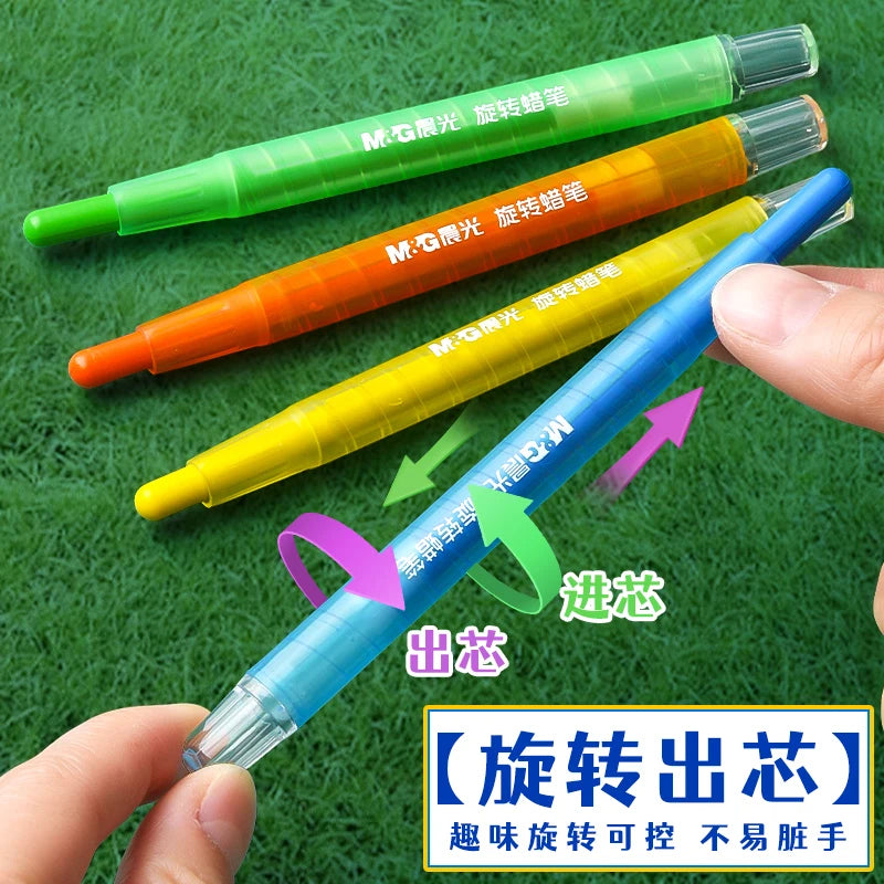 M&G Swivel Crayons for Kids No Mess Hands Paint Brushes 24/36/48 Colors Watercolor Pencils Set Art Supplies