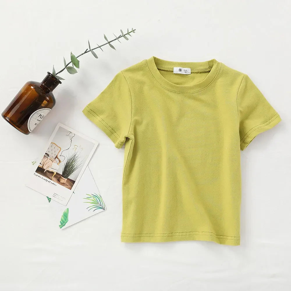 2-7T Toddler Kid Tshirt Summer Cotton Baby Boy Girls Clothes Short Long Sleeve Tee Top Casual Infant T Shirt Childrens Outfit