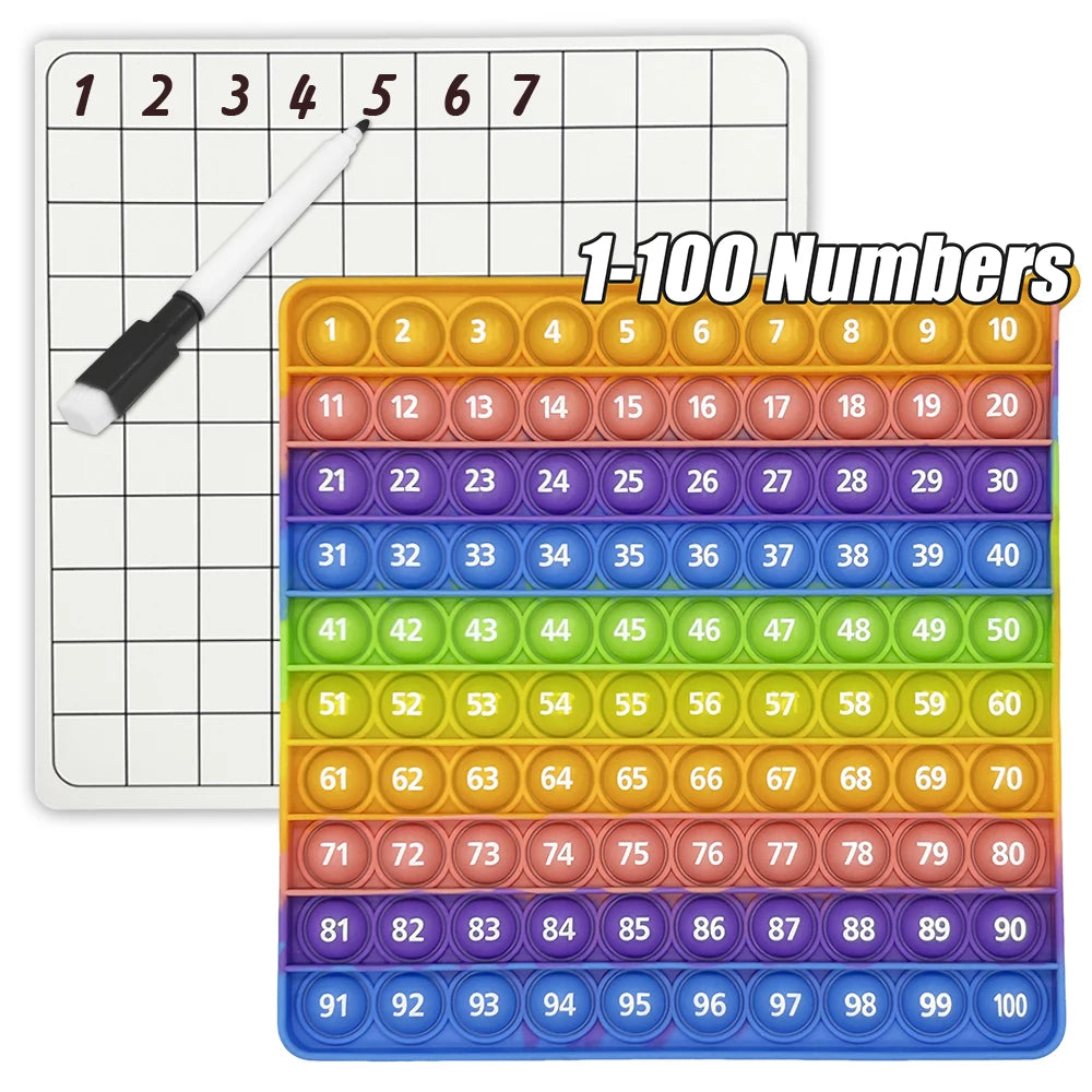 1-100 Number Learning Activities with Erasable Cards & Pens, Stationery Manipulatives Educational Toy Set for Kids Ages 3+