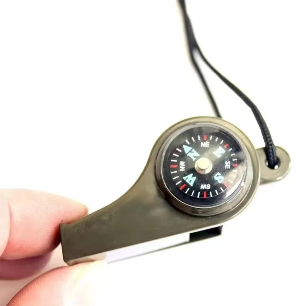 3in1 outdoor emergency whistle with compass, thermometer, outdoor whistle, convenient to carry suitable for camping and hiking