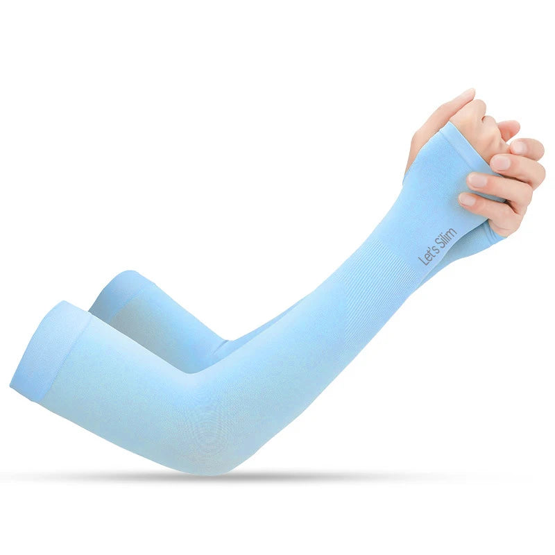 UV Sun Protection Arm Sleeves for Men Women Cycling Ice Silk Outdoor Breathable Summer Driving Cooling Fishing Hiking Sleeves
