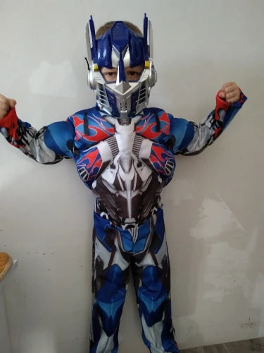 Boys Optimus Muscle Prime Fancy Dress American Boy Superhero Purim Halloween Book Week Child Captain Costume