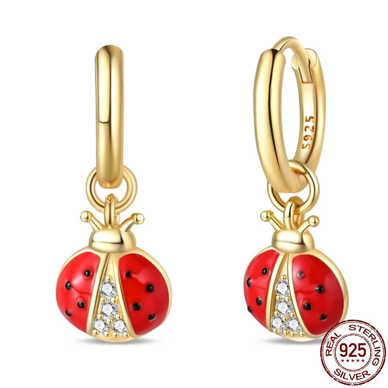 S925 Sterling Silver Rose Gold Plated Koi Earrings For Women Simple Earrings Trending  Fashion Jewelry Birthday Gift Hot