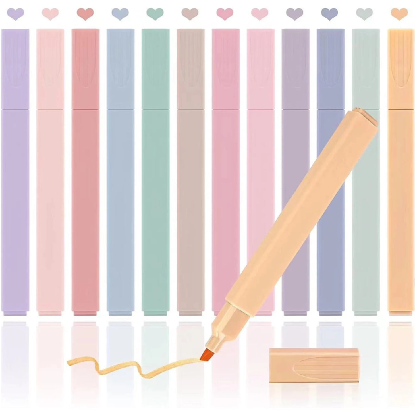 A set of 12 small party gift highlighters, specially prepared for friends and relatives, aesthetic watercolor pen Kawaii student