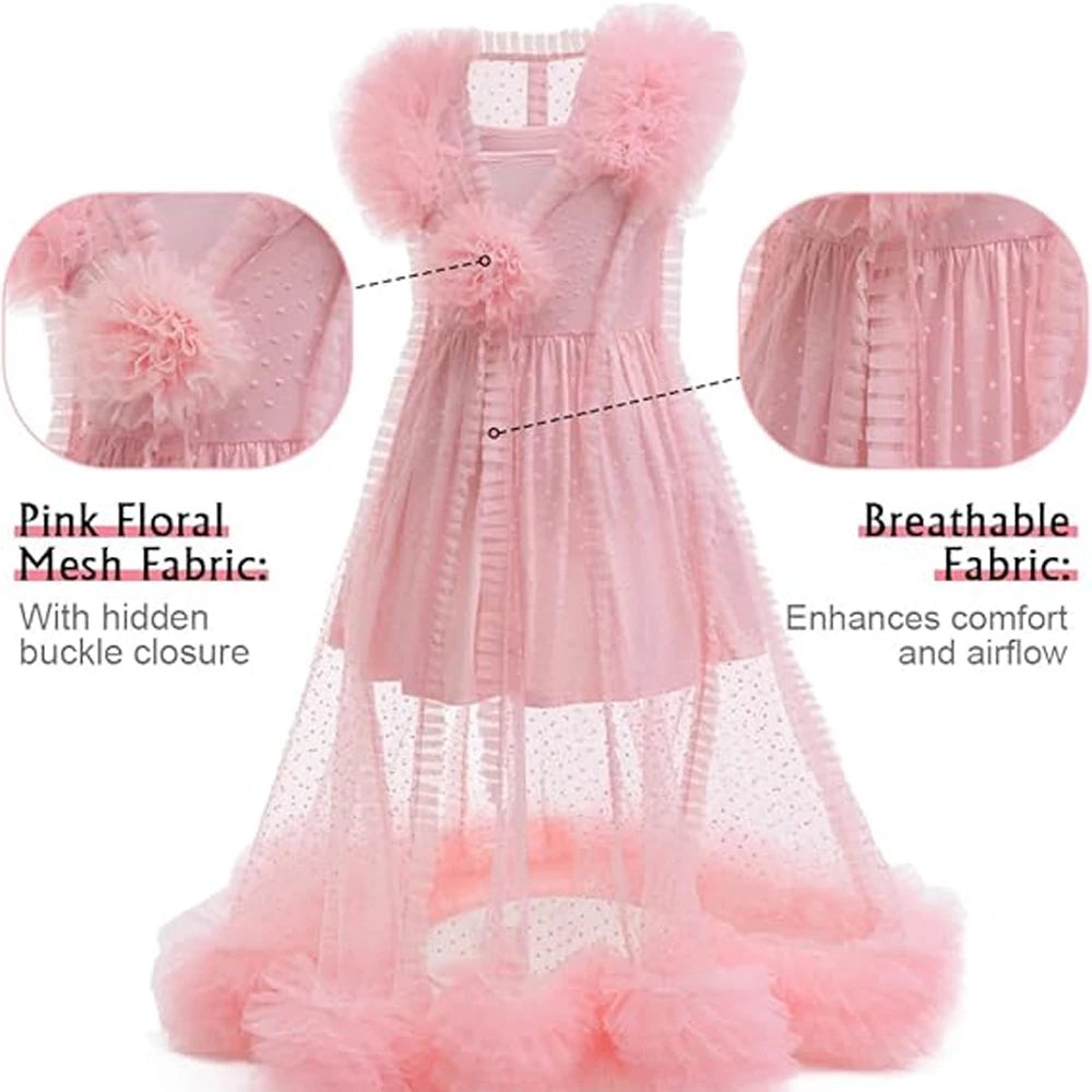 Pink Glinda Cosplay Costume Dress Halloween Dance Party Show for Girls Kids clothing Set Role-Playing Dreamy Outfit