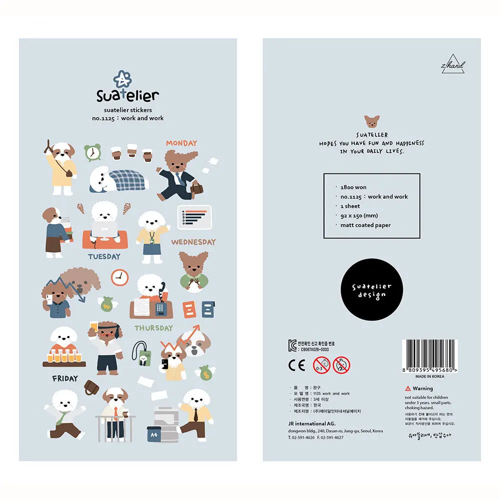 Korean Import Original Suatelier Collection Kawaii Daily Stickers Scrapbooking Diy Journal Stationery Sticker Deco Art Supplies