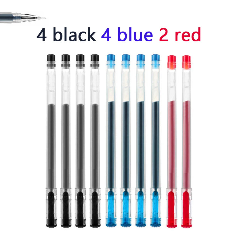 3/10pcs/mix Diamond Tip Gel Pen,0.38mm Large-capacity Black/Blue/Red Ink Exam Signing Writing School Office Supplie Stationery