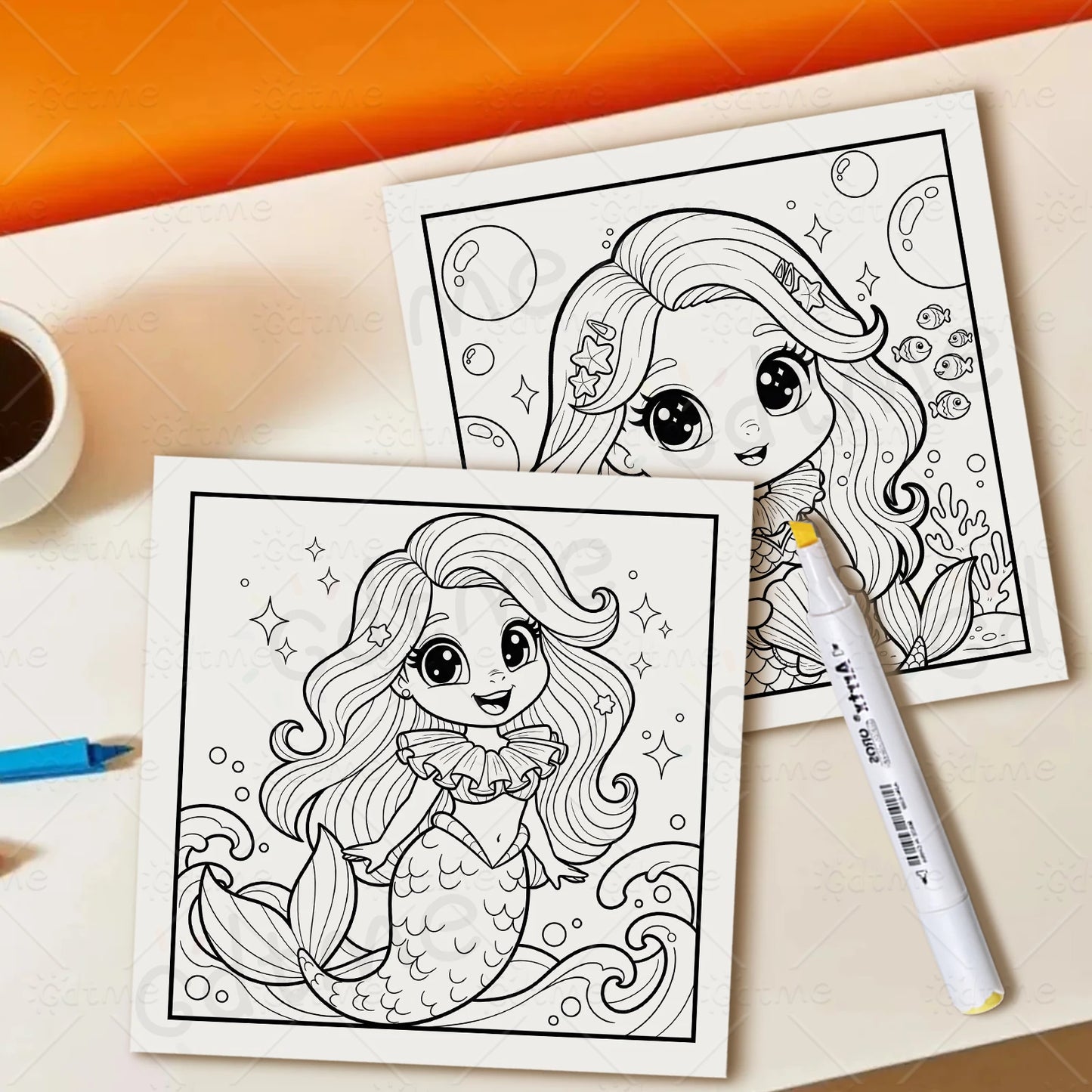 1PC MERMAID Coloring Book for Adult Featuring Bold-easy Pattern for Relaxation Kids Educational DIY Painting Drawing Book