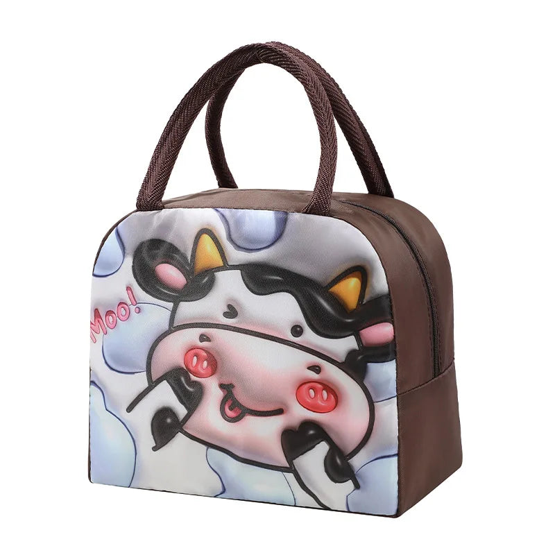 3D Cartoon Lunch Bag Insulated Thermal Food Portable Lunch Box Functional Food Picnic Lunch Bags for Women Kids