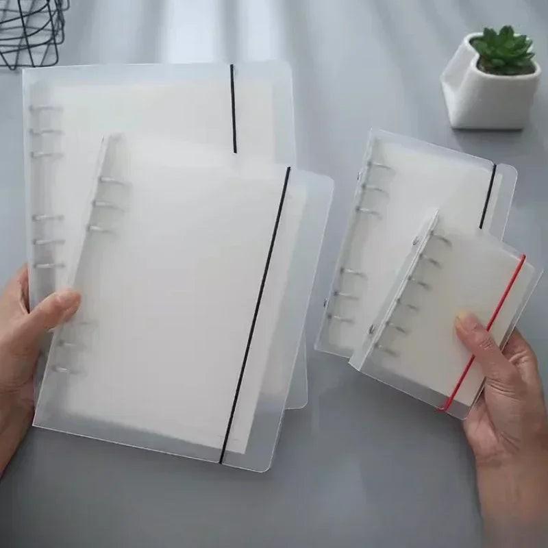 A5/A6A/A7 Transparent Loose Leaf Binder Notebook Cover Zipper Bag Note Book Journal Planner Accessories Stationery Supplies New