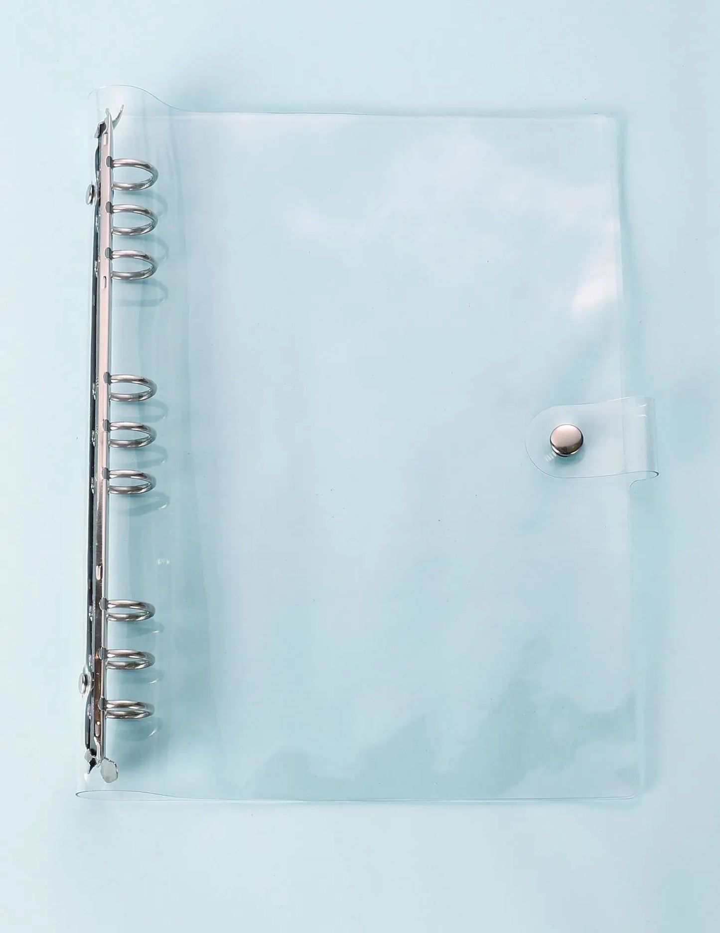 A5 A6 A7 B5 A4 Transparent Double Button Loose Leaf Binder Notebook Cover Note Book Journal Planner Office Stationery Supplies