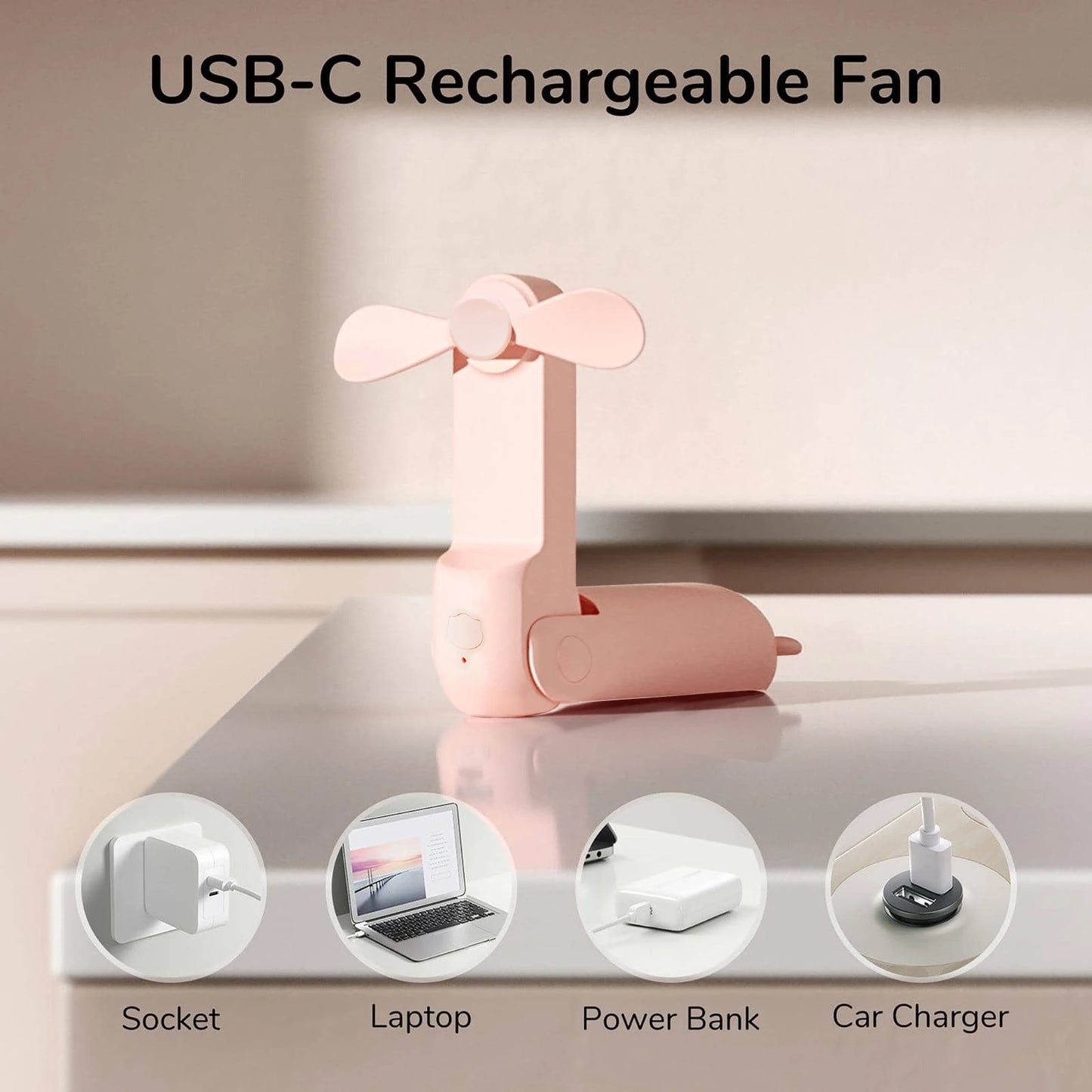 USB charging small fan, mini fan, foldable handheld eyelash fan, suitable for travel and outdoor use, essential for summer