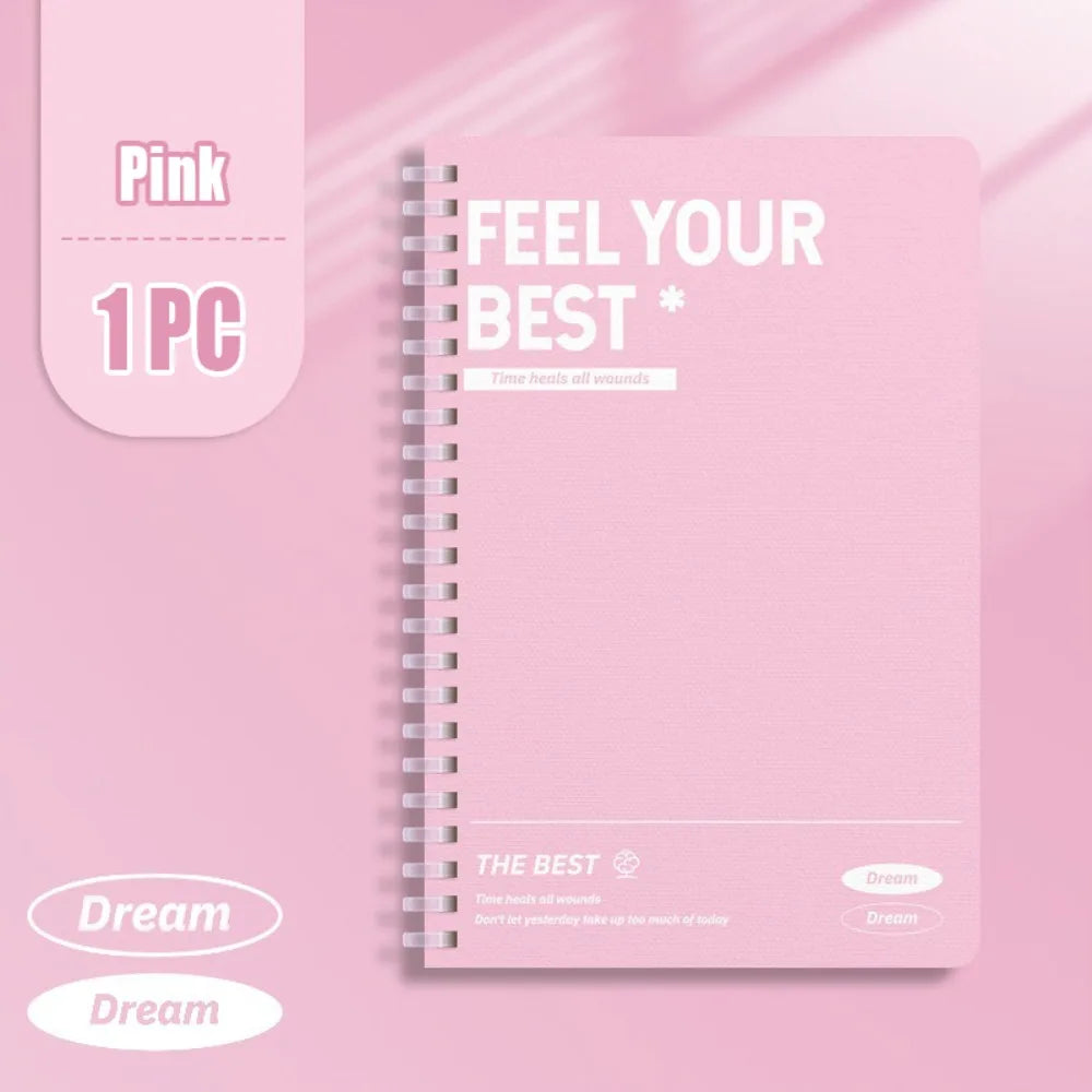 60Sheets/Book A5 Spiral Notebooks Color Horizontal Line Inner Pages Notepad Perforated Pages Diary Book School Office