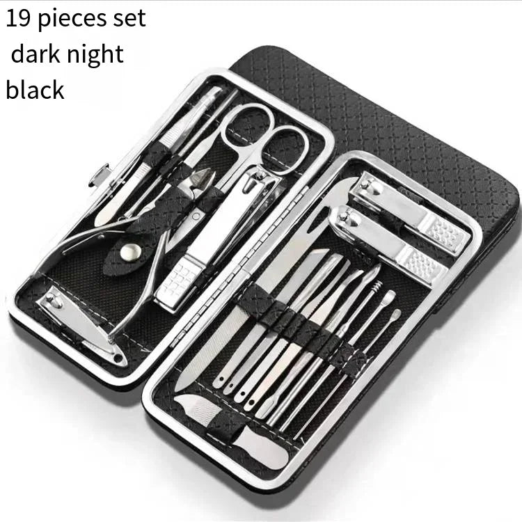 Household Nail Clippers, One Set 19 Pieces, Large Dead Skin Pliers, The Angled Scissors Are Used to Remove Dead Skin, Small Hair