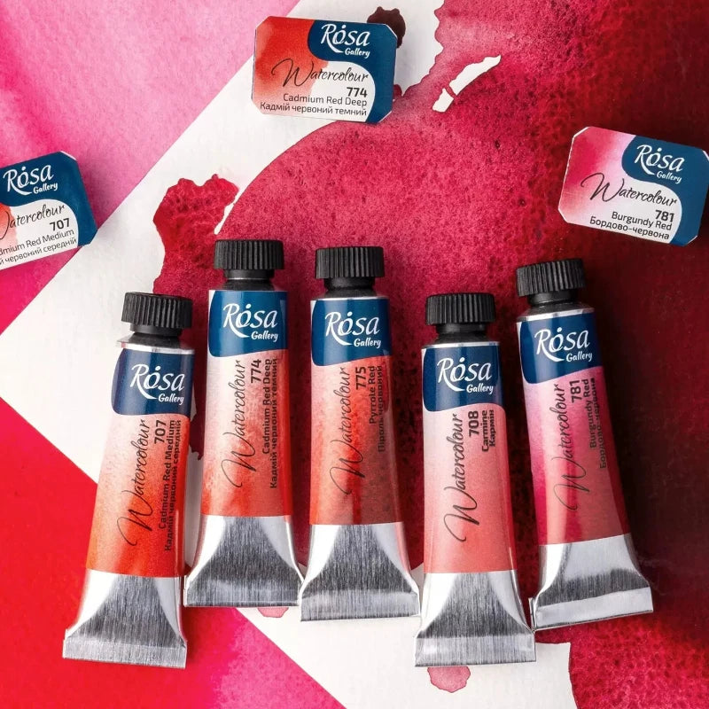 Original Ukraine ROSA Watercolor Paint Full Range Colors Full Block Solid & 10ml Tube Pigments for Artist Drawing Art Supplies