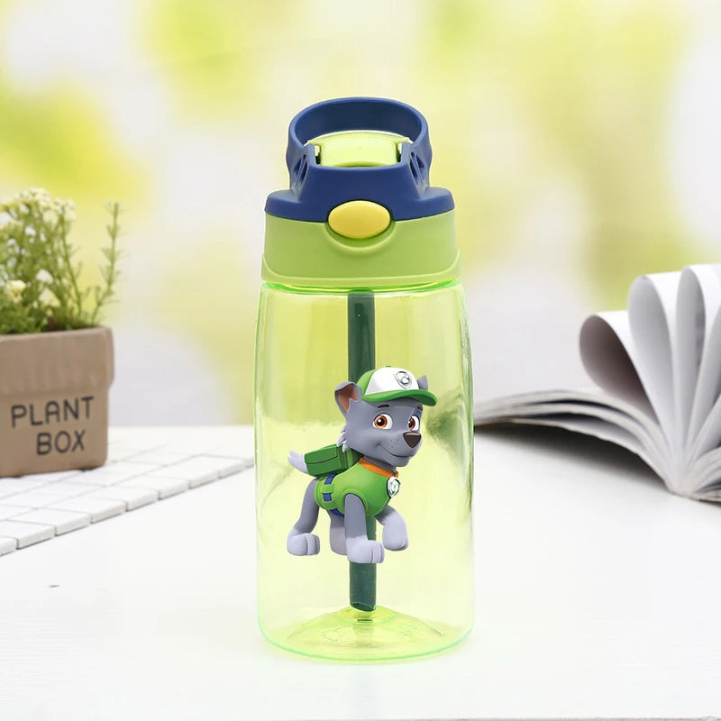 480ml Paw Patrols Water Bottle With Straw Portable Travel Bottles Gym Sports Fitness Cup Summer Cold Water Juice Drinking Bottle