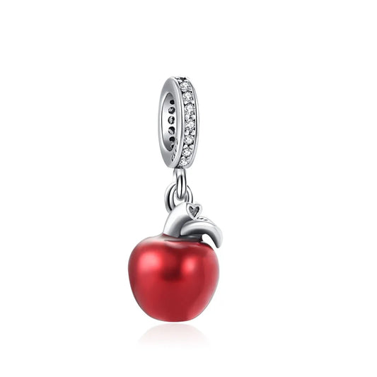 New S925 Silver Strawberry Cherry Apple Fruit Dessert Series DIY Charm Beads Fit for Original Bracelets Women's Boutique Jewelry