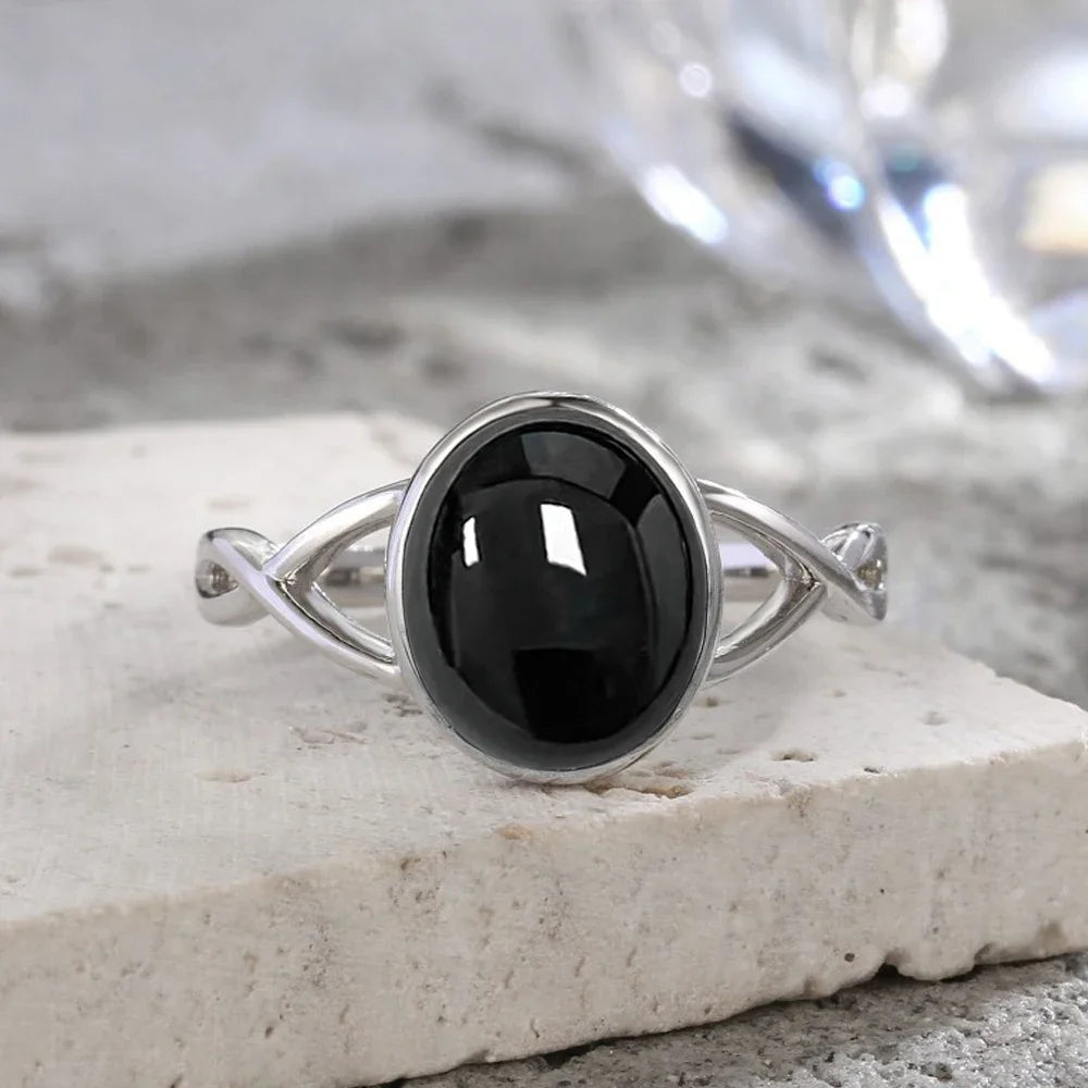 S925 Sterling Silver Aquamarine Rings Simple Rings Blue Natural Stone Oval 8*10mm Party Gifts Fine Jewelry Rings For Women