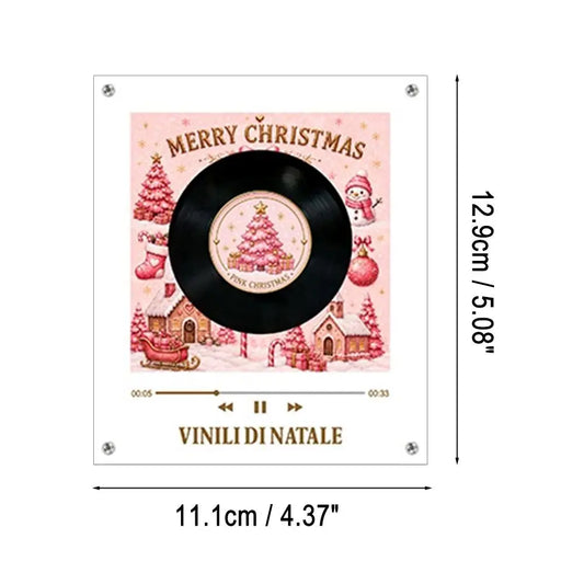 Christmas Rotating Disc Karaoke Machine Fridge Magnet Music Player Set Fridge Record NFC Magnetic Music Box Rotating Turntable