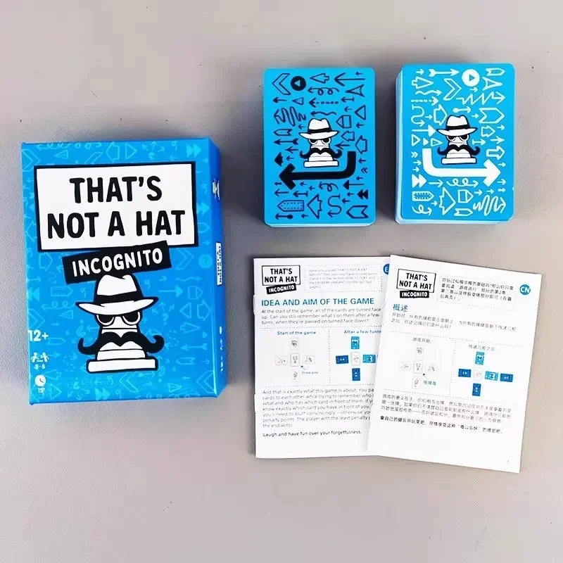 Fun That’s Not a Hat Happy Party Game Set,Top Board Game with Basic Extended Card Game, English Tabletop Game for 3-8 Players
