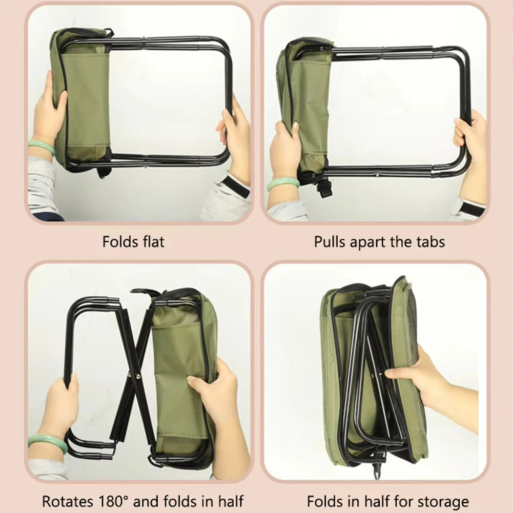 Hot-selling outdoor foldable stool, suitable for camping hiking and fishing trips portable shoulder-carry storage foldable stool