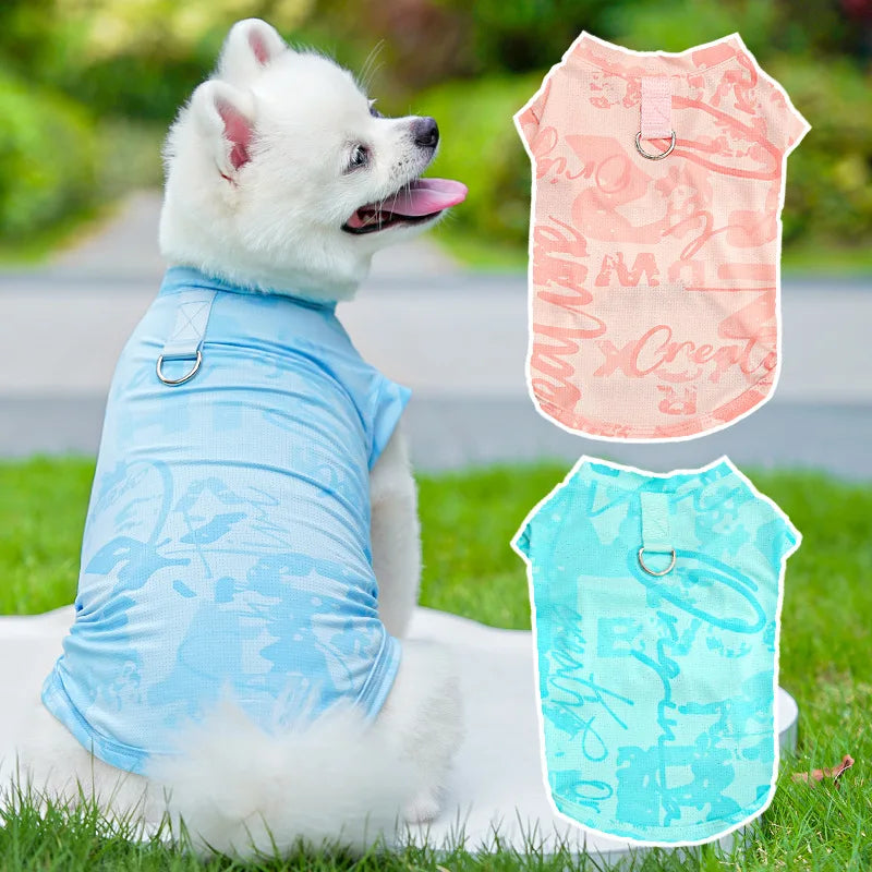 Ice Silk Dog Clothes Hairless Cat Pet Vest, Dog Clothes, Cat Clothing Supplies, Anti-fly Cooling Vest Sunproof Cooling Costume