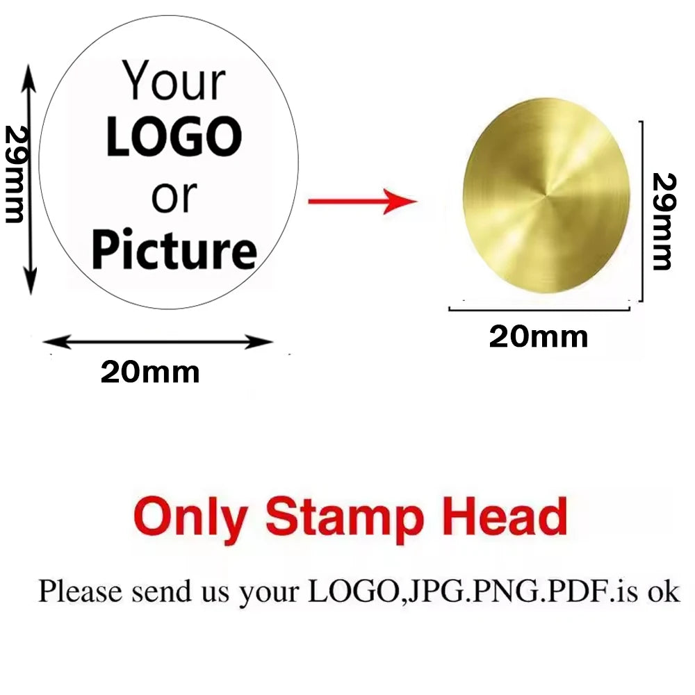 Custom Brass Wax Seal Stamp – Personalized Logo Head in 25–50mm