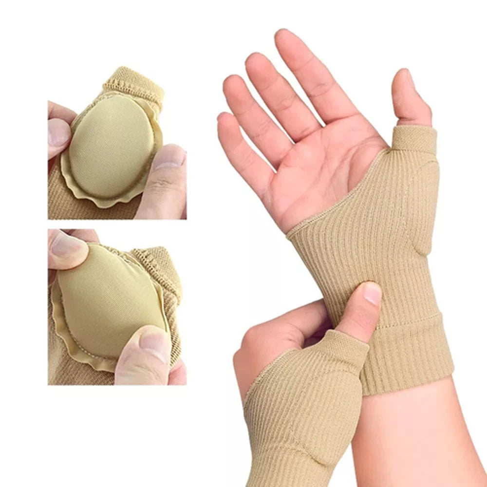 1Pair Wrist Thumb Compression Arthritis Gloves, Breathable Wrist Support Brace Wrist Sleeve With Gel Thumb Injury Pads Protector