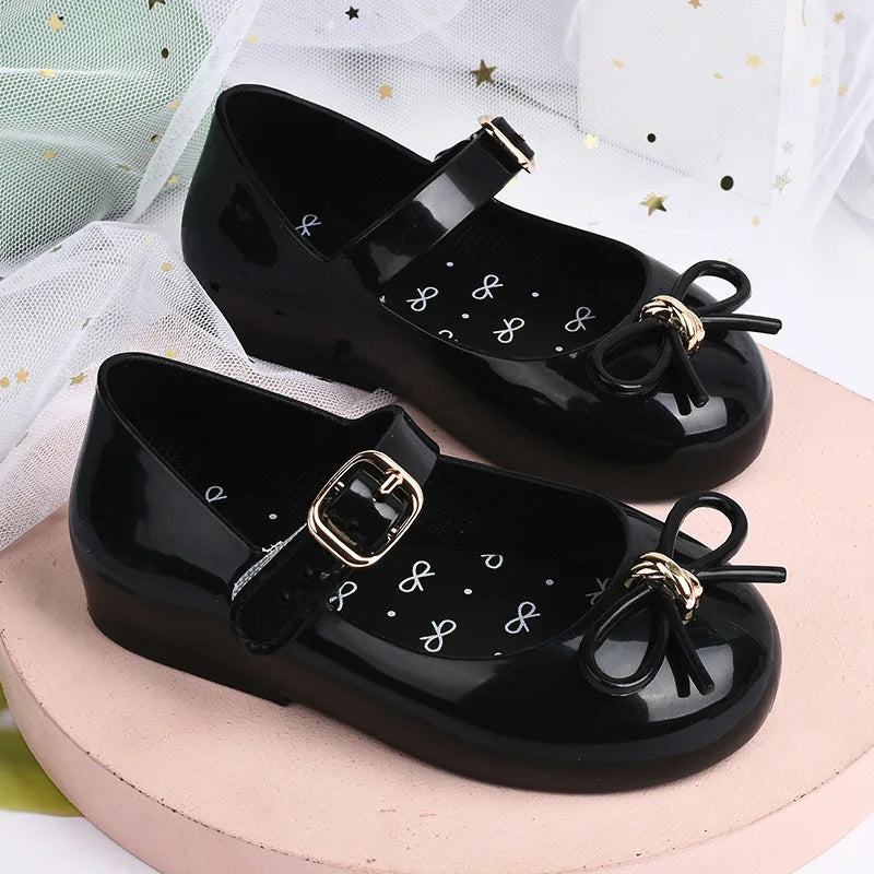 Spring and summer new girls' sandals 25 years old Baotou bow princess jelly single shoes children's dance shoes cross-border dro
