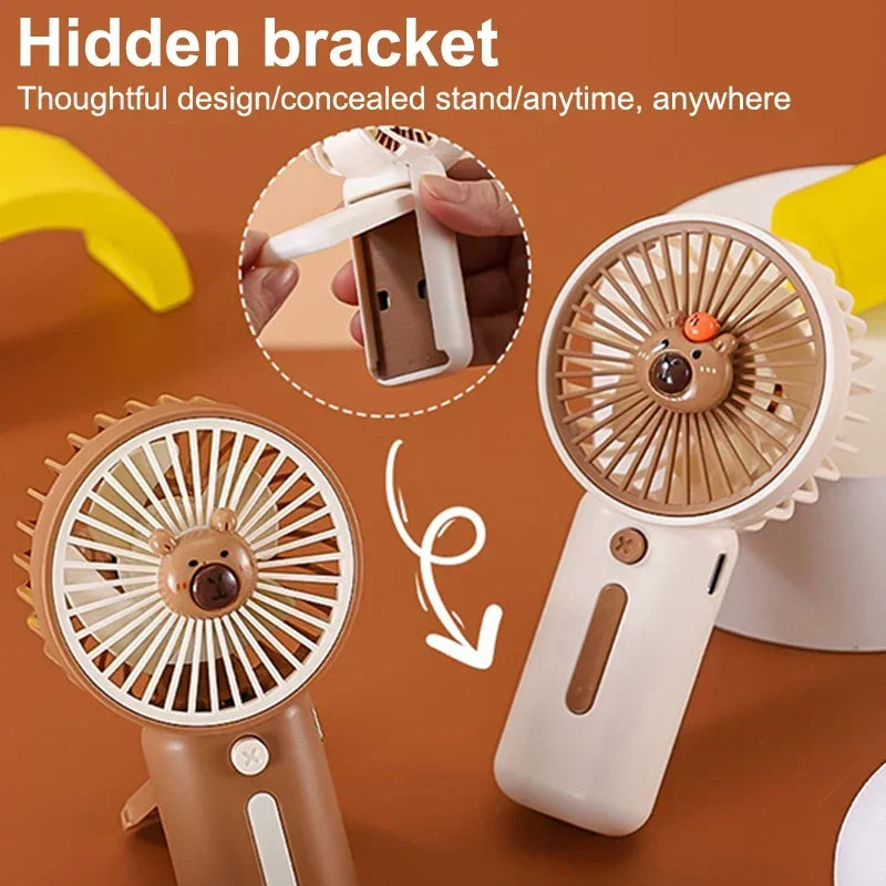 New Mini Fan with High Wind Power, Portable Handheld Fan, USB Charging, 3-speed Wind Speed, Summer Cooling