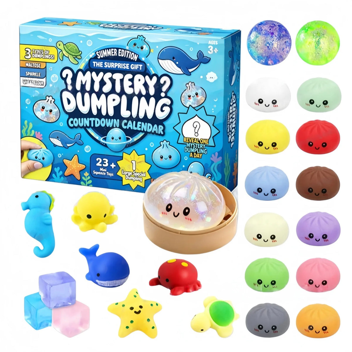 Dumpling Squishy Advent Calendar – Random Bao Bun Squeeze Fidget Toys