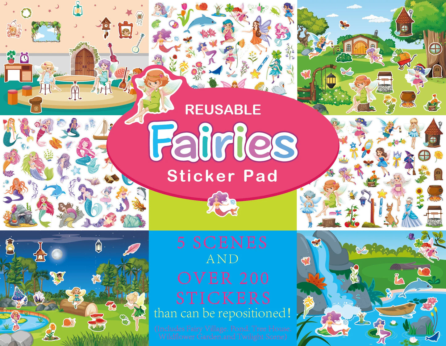 Over 200Pcs Children Scenes Stickers Reusable DIY Puzzle Montessori Material Busy Book Education Learning Toys For Kids Gifts
