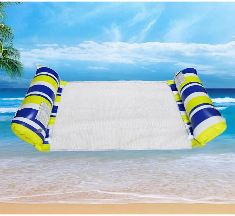 Summer Foldable Water Hammock Swimming Pool Inflatable Air Mattress for Swimming Beach Lounger Floating Sleeping Bed Chair