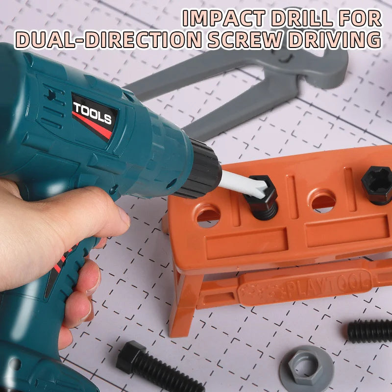 Children's STEM Construction Repair Toolbox Toy Set with Disassembling & Assembling Screwdrivers to Enhance Hands-On Skills