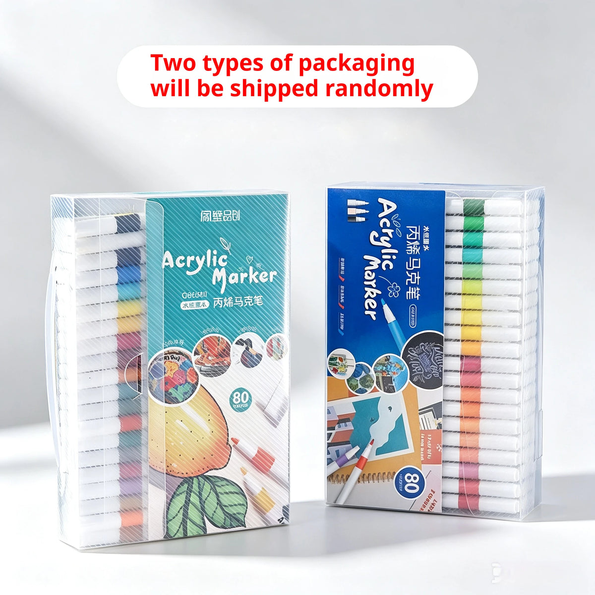 12-60Colors Acrylic Marker Pen Quick Drying PVC Box Multi-Material Materials Painting Combination Korean Stationery Art Supplies