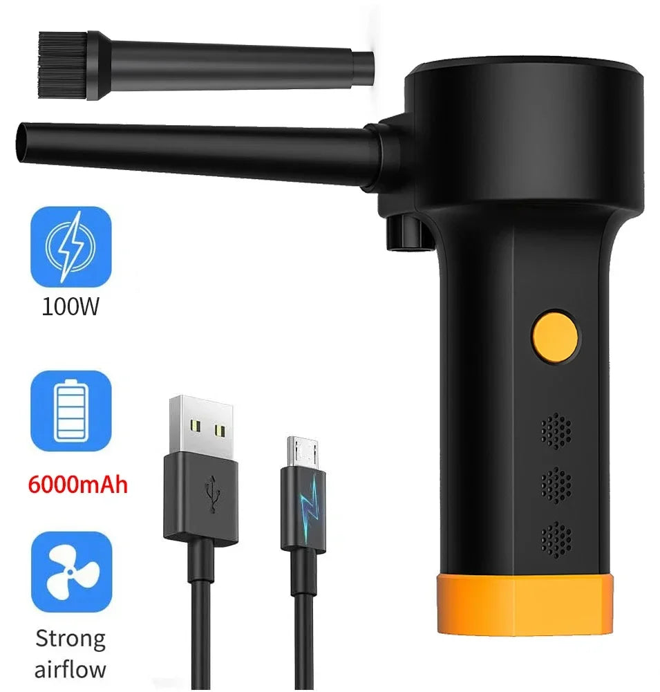 Wireless Air Duster Compressed Air Blower Gun 51000RPM Air Duster For Computer Keyboard PC Clean Gadget Blower Send 6 Accessorie