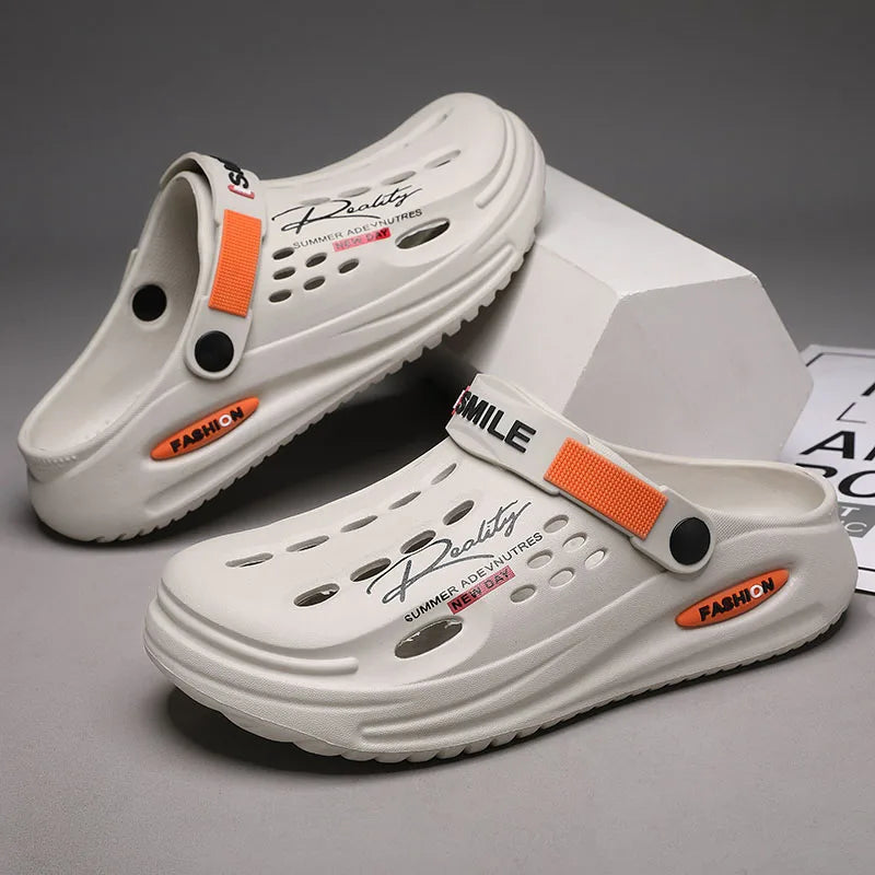 Men's Slippers EVA Hole Mens Mules Non-Slip Slippers thick Soft Platform Slide Fashion Comfortable Men's Sandals Summer Shoes
