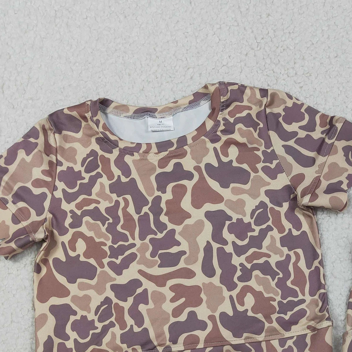 Boutqiue Comfy Cute Baby Girls Southern Khaki Camo Top Shorts Scallop Clothes Sets Toddler Clothes Children Clothing Wholesale
