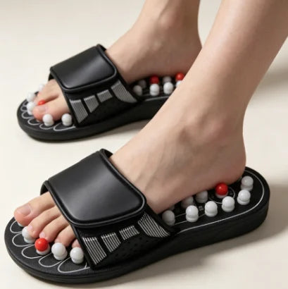 HTMCK Unisex Acupoint Massage Slippers Chinese Acupressure Health Care Rotating Foot Massager Shoes for Home Comfort Flop