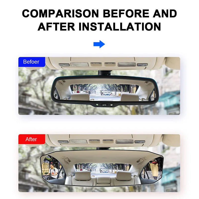 SEAMETAL Car Baby Mirrors Interior Rear View Mirror Wide Angle Convex Rearview Mirror Anti Glare Large Vision Auxiliary Monitor